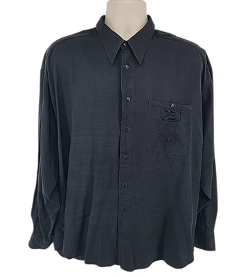 Bugatchi Uomo For Michael Jordan Shirt XL Black Long Sleeve Button - Image 1 of 4