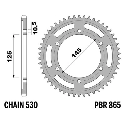 Corona PBR Z46 denti passo 530 in Acciaio Yamaha FZR600R (3HE) 1991-1993 Foto 1 de 4