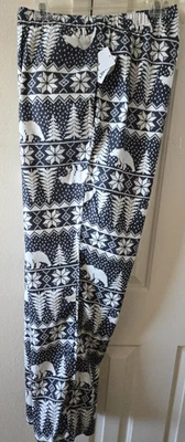 Pantalón Gris Off White Oso Polar Copo de Nieve Estampado de Árbol Franela Bolsillo 2XL 20 2X XXL Foto 1 de 4