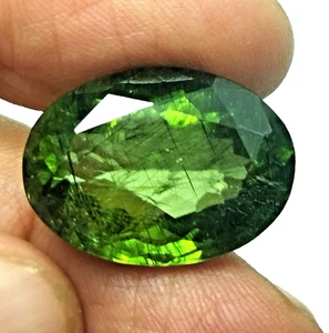 28 CT's Peridot Oval Loose Gemstones With Ludwigite (VONSENITE) Inclusions - Picture 1 of 9