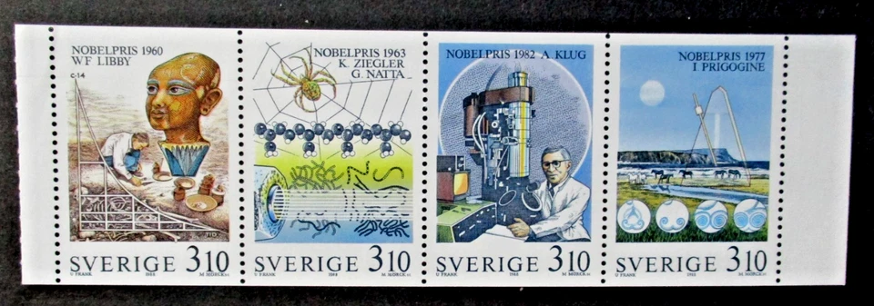 Suecia 1988 Premio de Química Set UM. SG 1423/6. Foto 1 de 1