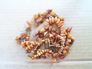 VINTAGE NATURAL Baltic  AMBER Chunky Beads Cognac Egg Yolk Color - Picture 1 of 6
