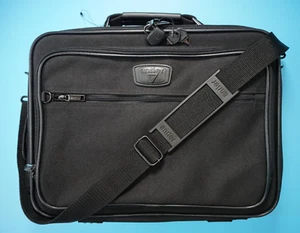 ANTLER LAPTOP BRIEFCASE SHOULDER BAG + LOCK FITS ON SUITCASE HANDLE BLACK NEW - Picture 1 of 9