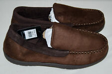 NWT Hanes Men's Brown Faux Suede ComfortSoft Memory Foam Slippers XL Fits 11-12