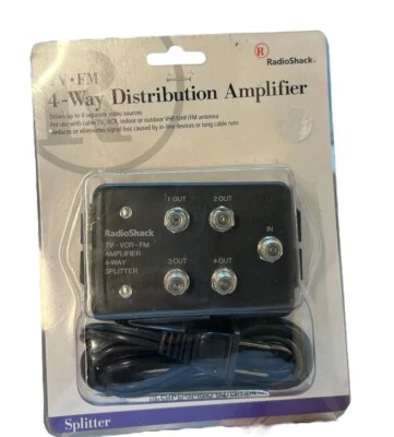 Radio Shack 15-1119A 4-Way TV FM Distribution Amplifier 50-550MHz - Image 1 of 2