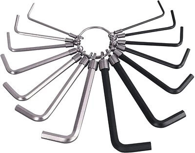 14x Hex Key Allen Alan Allan Set Kit Hardened Steel Metric & Imperial - Image 1 of 4