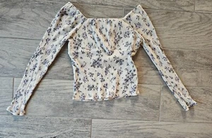Girl's Art Class Long Sleeve Floral Blouse Multicolor Size Medium 7/8 Flowers - Picture 1 of 12