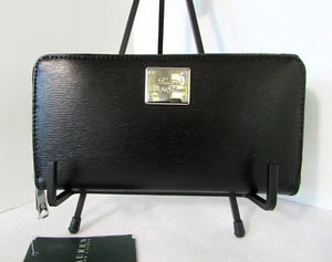 Cartera de cuero Ralph Lauren con cremallera alrededor negra Sloan Street para mujer RL NUEVA CON ETIQUETAS - Imagen 1 de 6