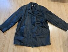 mens Black leather jacket medium men used Fast Shipping.