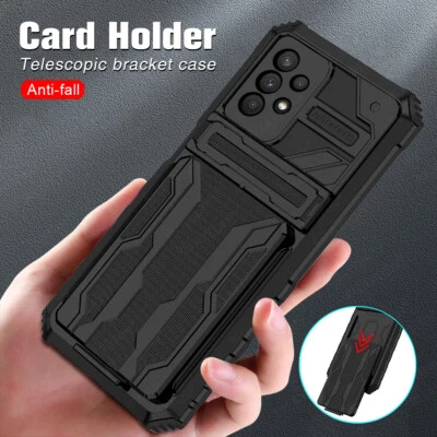 Shockproof Case For Samsung S24 S23 S22 Ultra A54 Card Slot Stand Armor Cover - Image 1 of 4