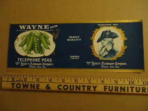 Marca Wayne Teléfono Guisantes Edgett-Burnham Co Newark Nueva York lata - Imagen 1 de 1