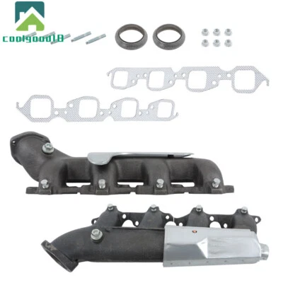 2x Colector de escape con junta de hierro fundido diestro y derecho para Chevrolet C2500 91-95 7,4 L V8 Foto 1 de 4