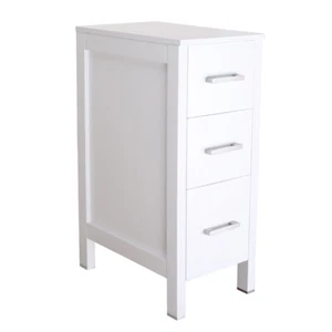 12" Small Bathroom Vanity Modern Cabinet Table Organizer MDF Top White Single - Picture 1 of 8