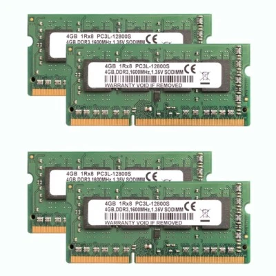4GB 1RX8 PC3L-12800S DDR3L 1600Mhz 1.35V 204Pin Laptop Memory RAM** - Image 1 of 4