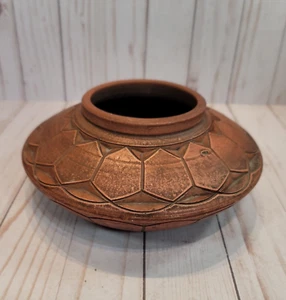 Indonesia Decorative Round Pot / Vase / Planter Geometric Design - Picture 1 of 5