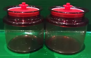 VINTAGE Tupperware 3 3/4 Cup #1479-1 Canister & Lid 'Snowflake 1985' Set of 2 - Picture 1 of 3
