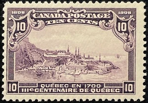 CANADA NO 101 QUEBEC ISSUE OF 1908, QUEBEC IN 1700, FVF MINT H, (FK2) - Picture 1 of 1