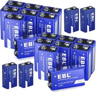 EBL 9V Alkaline Battery 6LR61 9 Volt Batteries Ultra Long Lasting Leak Proof LOT - Image 1 of 4