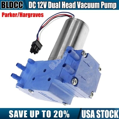 Brushless DC Motor Dual Head Air Pump DC 12V Small Diaphragm Pump Vacuum Pump BL - Image 1 of 4