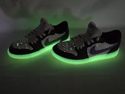 Туфли Nike молодежные Air Jordan 1 размер 1Y ретро низкие светящиеся в темноте HF0411-001 - Изображение 1 из 4