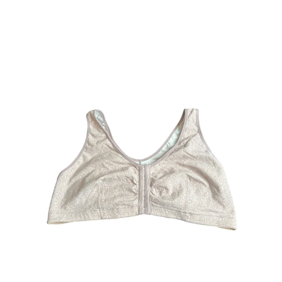 Sujetador Amoena Frances SB talla XL rosa/gris cierre frontal sin cables sin relleno Foto 1 de 4