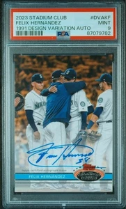 2023 Topps Stadium Club Felix Hernandez Auto 1991 Design Variation /25 PSA 9 - Picture 1 of 2