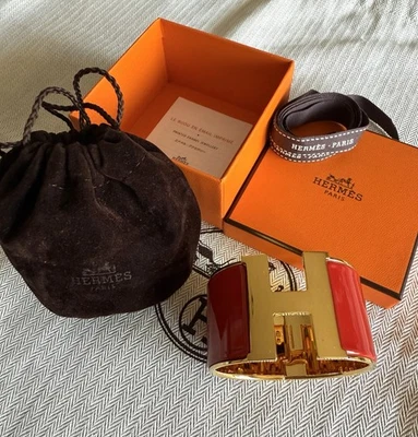 Hermès Clic H Bracelet Red Gold Plated with Box and dust bag+ ribbon+ card - Image 1 of 4