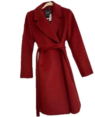 Gap Maternity Red Wool Belted Wrap Coat #620099 NWT! XS Xtra-Small - Image 1 of 2