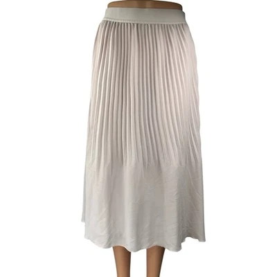 J.Crew Women's White High Waisted Pleated Casual Midi A-Line Skirt Size 2 - Image 1 of 4