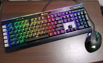 Corsair K95 RGB Platinum XT Mechanical Gaming Keyboard & Scimitar Pro MMO Mouse - Image 1 of 4