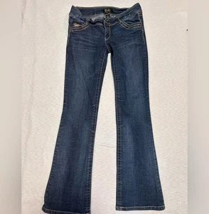 Candies Denim Jeans Schlag Y2K bestickt Taschen Größe 9 Junior niedriger Bund - Bild 1 von 8