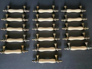 Amerock 16 Antique Brass Tone Ceramic (Almond) Drawer Pulls/Cabinet Handles 3"CC - Picture 1 of 9