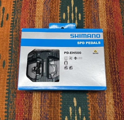 Pedais de bicicleta de turismo Shimano PD-EH500 SPD SH56 sem clipe 9/16" - Imagem 1 de 4