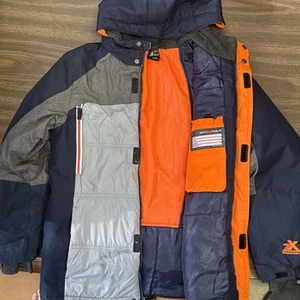 Zero Xposur Snowboard Ski Jacket Size Youth L (14-16). Gray Orange and Blue - Picture 1 of 4