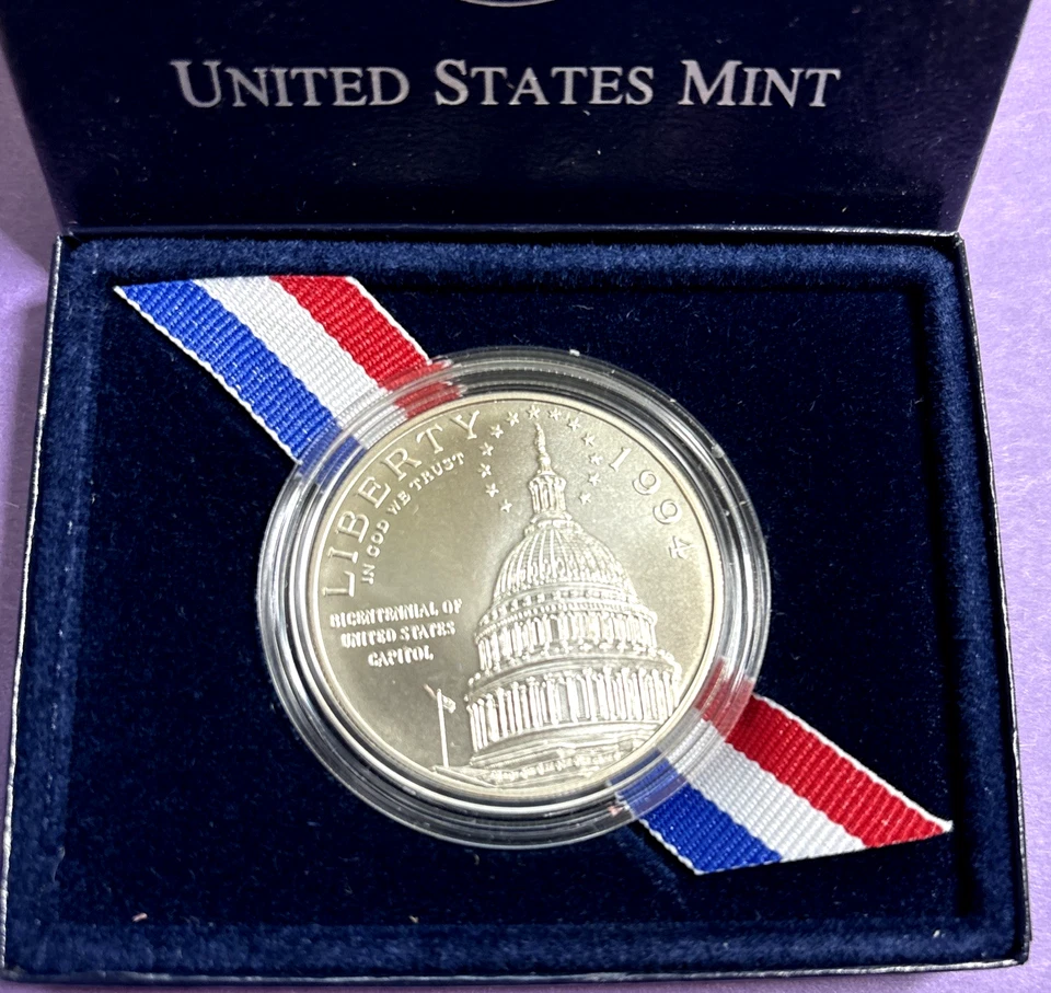 1994-D U.S. Capitol Commemorative Silver Dollar - Choice Gem BU - Image 1 of 4