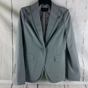 NWOT BCBGMAXAZRIA Womens Size S Double Notch Stitched Lapel Gray Suit Blazer - Picture 1 of 15