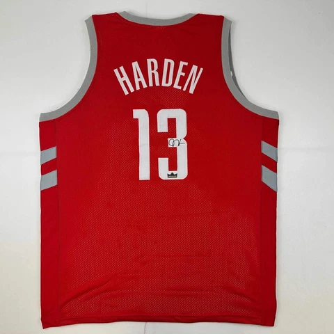 Facsimile Autographed James Harden Houston Red Reprint Jersey Size Men's XL Cover