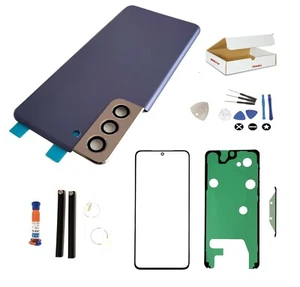 Screen Repair Kit Fit Galaxy S21 Front Glass Lens Violet Back Cover Replacement - Photo 1 sur 5
