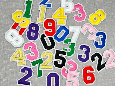 2" Number Embroidered Iron On Trucker Hat Patch, not sold as set of 10 numbers - Image 1 of 4