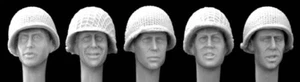 Hornet WW2 5 US Heads wear helms HUH04 1:35th unbemalter Bausatz - Bild 1 von 1
