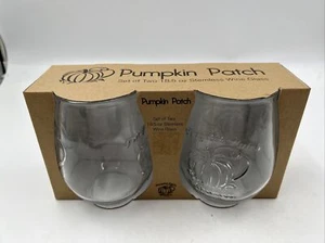 Circleware 18.5oz Stemless Wine Glass Boxed Pumpkin Patch Set 2 AA01B50004 - Picture 1 of 5