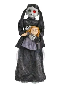 Home Depot Accents Halloween 3 Ft Haunted Creepy Talking LED Girl Doll 2024 - Picture 1 of 3