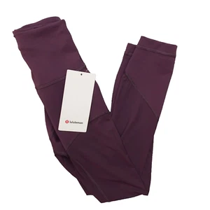 New Lululemon Size 0 Wunder Train Mesh High Rise Tight 25" GPTH Grape Thistle - Picture 1 of 7