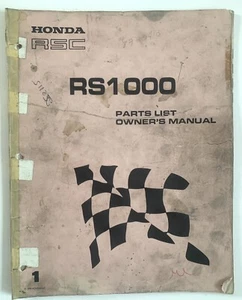 Honda 1979 RS1000 Motorcycle Owners Manual Parts List OEM Honda RSC - Picture 1 of 7