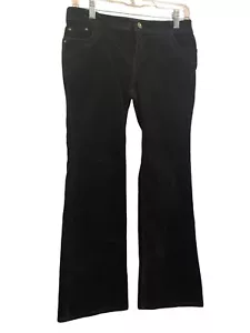Greendog Black Retro Cords Rhinestone Rivets Flap Pockets Stretchy Girls Size 16 - Picture 1 of 9