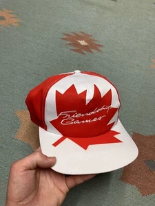 Vintage friendship games snapback hat big logo maple leaf Canada Olympics 80s - Picture 1 of 8