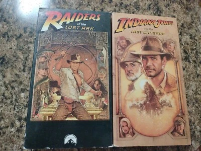 Indiana Jones Raiders of the Lost Ark & Last Crusade VHS Paramount Pictures 🍿 - Image 1 of 3