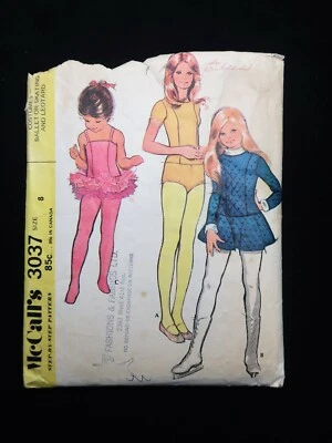 McCalls 3037 Girls Ballet, Skating or Leotard Costume 1971 Pattern Girl sz 8 Cut - Image 1 of 2