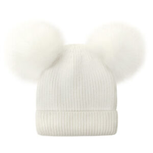 1 pcs Double Ball Cap Winter Cap Solid Knit Plush Mother Baby Parent-Child hat