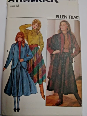 Jacket Blouse Maxi Skirt Shawl 12 Butterick 4583 Sewing Pattern UC VTG 80s - Image 1 of 4